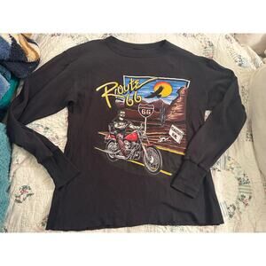 VINTAGE 90's HARLEY DAVIDSON ROUTE 66 FLAGSTAFF ARIZONA THERMAL TOP 2 SIDED